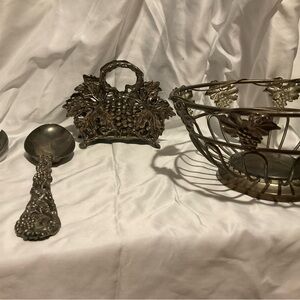 Elegant Silver Fancy Dinner Serving  Decorative Set